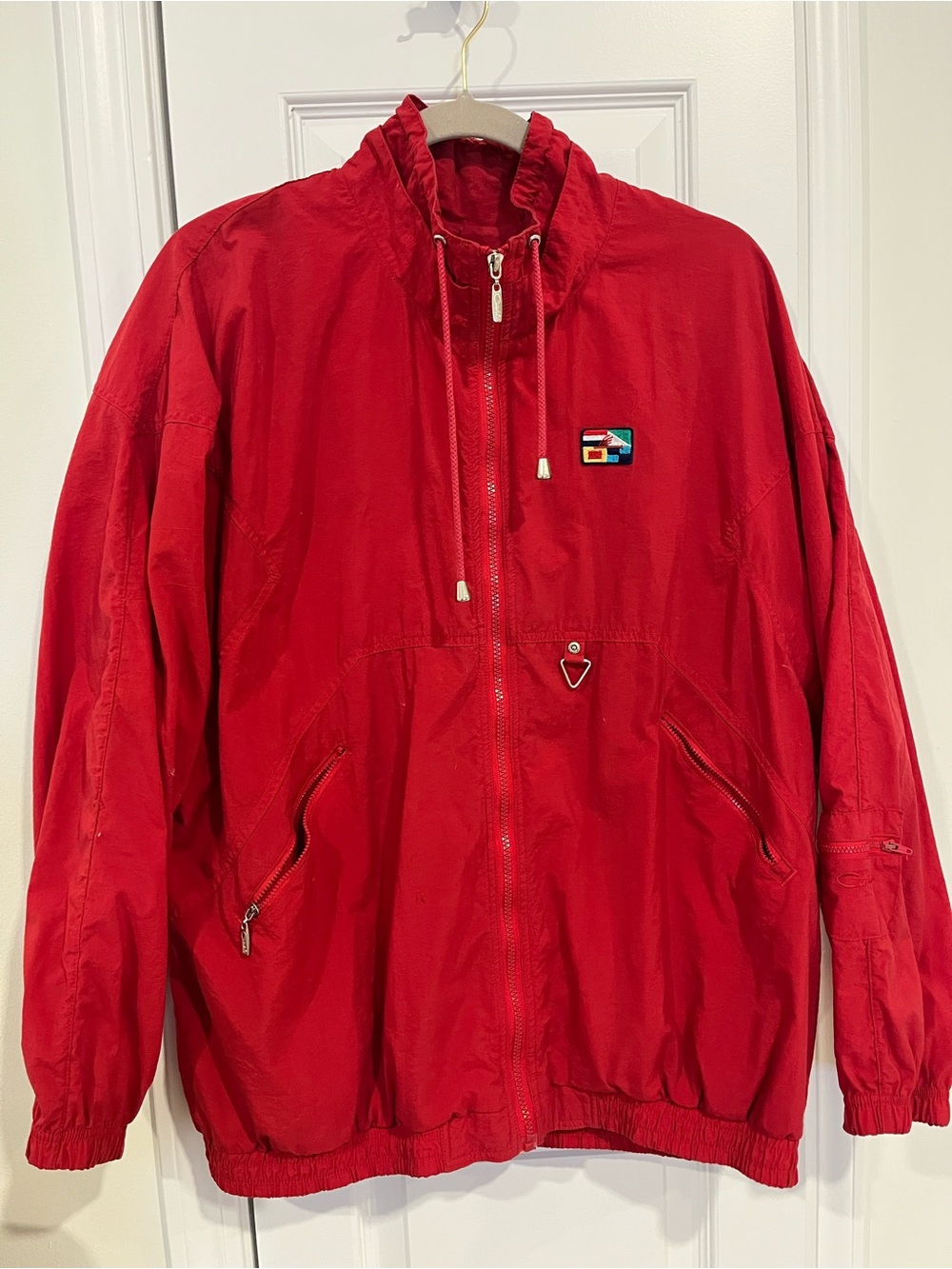 Vintage Catalina Red Windbreaker Jacket Oversized 90s Retro